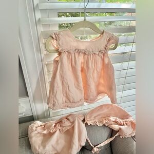 Linen blend 3 piece baby outfit